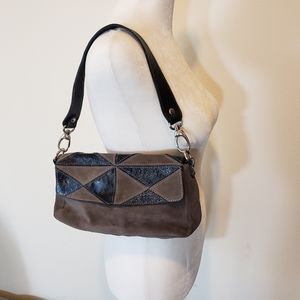 Vintage Laura Di Maggio Leather and Suede Handbag